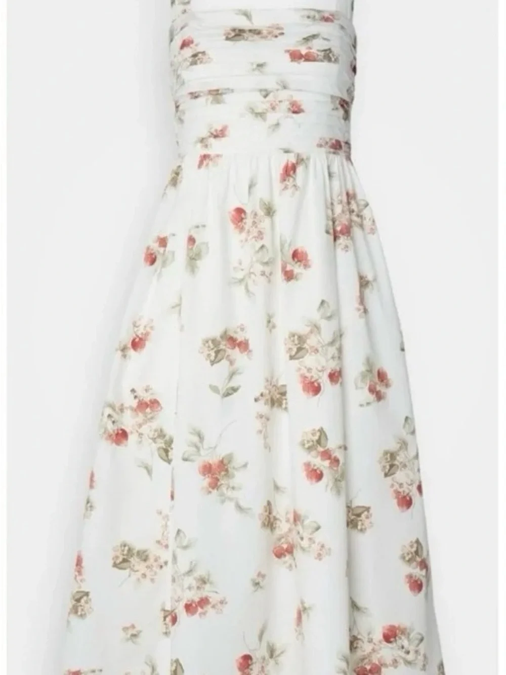Abercrombie White Floral Strawberry Print Sundress